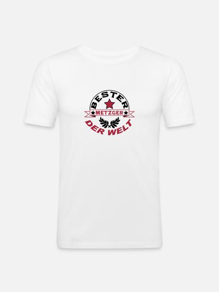 Metzger / Backer / Butcher / Baker / Vati - Men's Slim Fit T-Shirt - white