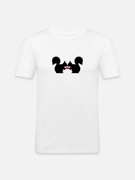 Squirrel - Men's Slim Fit T-Shirt - white