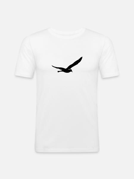 Möwe - Männer Slim Fit T-Shirt - Weiß