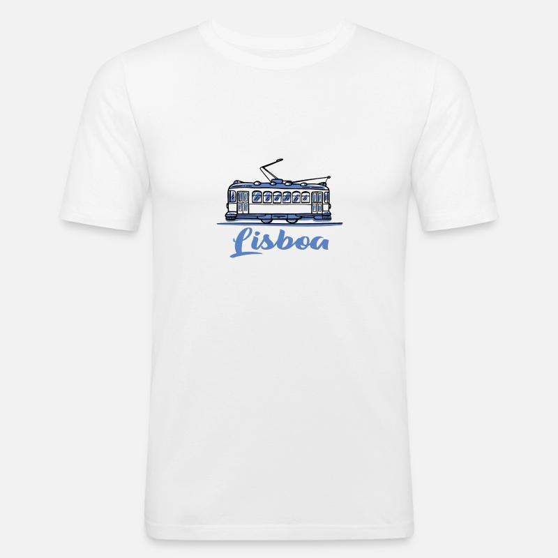 Lissabon - Lisboa - Männer Slim Fit T-Shirt - Weiß