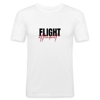 Flight Attendant - Men's Slim Fit T-Shirt - white - Front - Nik (191cm)
