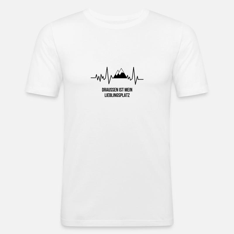 Fjellhjerteslag - Gave til turentusiaster - Slim Fit T-skjorte for menn - hvit