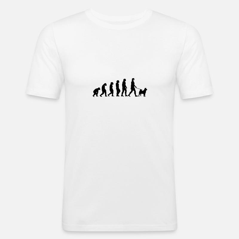 Chien d'évolution - T-shirt près du corps Homme - blanc