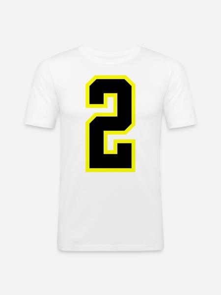 2 Number Leotard - Men's Slim Fit T-Shirt - white