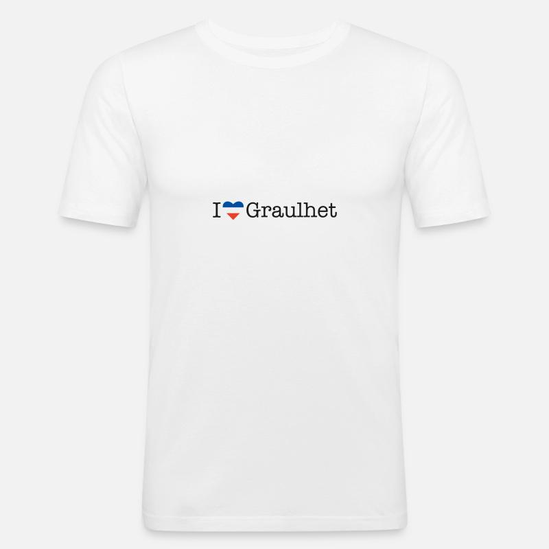 I love Graulhet - Männer Slim Fit T-Shirt - Weiß