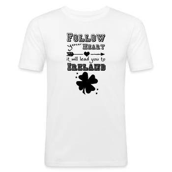Ireland Heart Irland Geschenk - Männer Slim Fit T-Shirt - Weiß - Vorne - Nik (191cm)