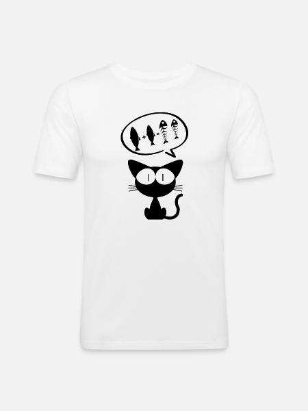 cat, comedy cat, cat owner - Men's Slim Fit T-Shirt - white