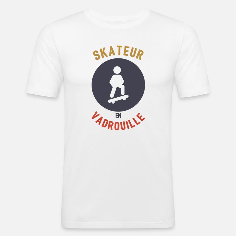 Skateboarder im Mopp - Männer Slim Fit T-Shirt - Weiß