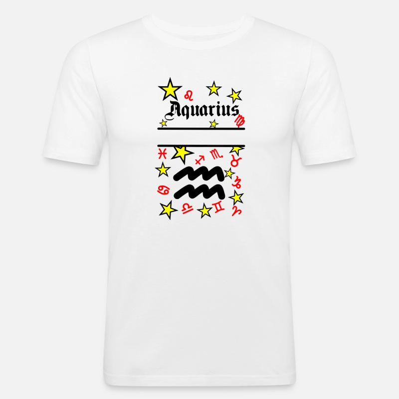 Wassermann Wassermann Sternzeichen - Männer Slim Fit T-Shirt - Weiß