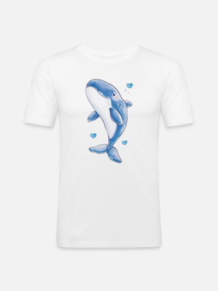 Cute Whale - Men's Slim Fit T-Shirt - white
