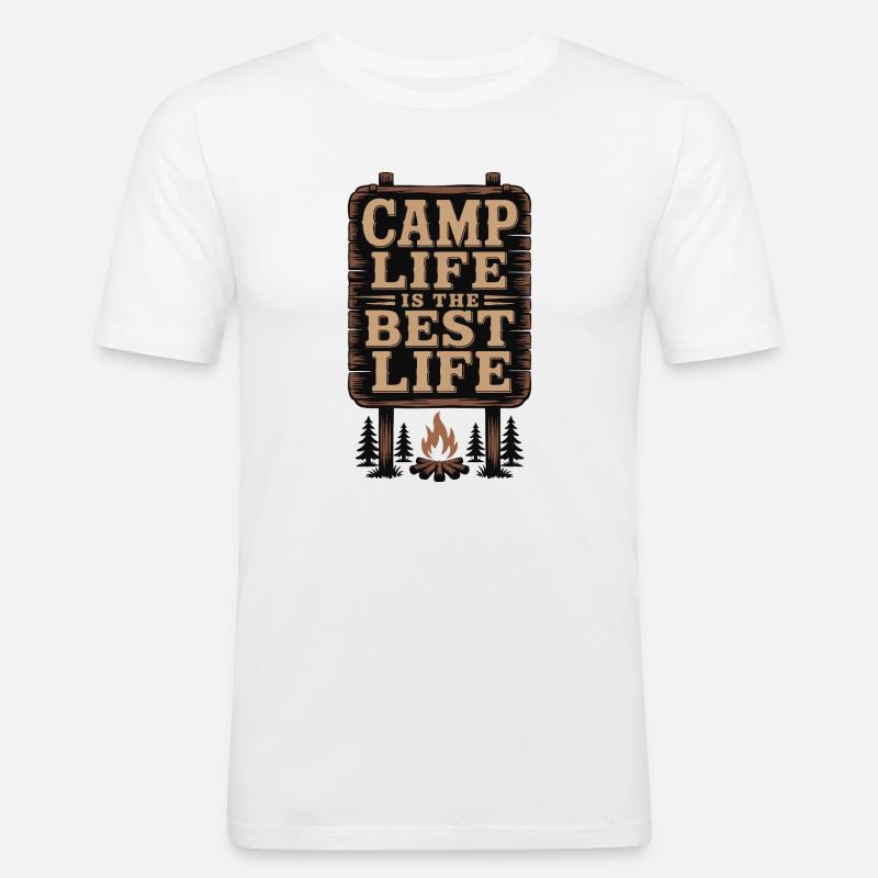 Das Camp-Leben ist das beste Leben - Männer Slim Fit T-Shirt - Weiß