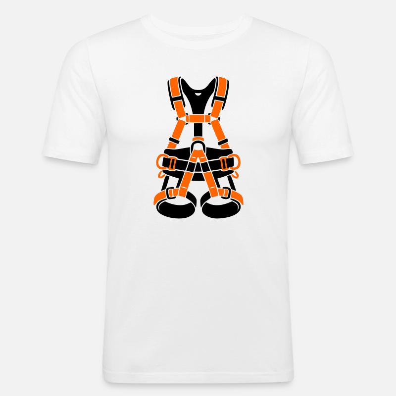 Klettergurt Baumpflege Baumkletterer Klettern - Männer Slim Fit T-Shirt - Weiß