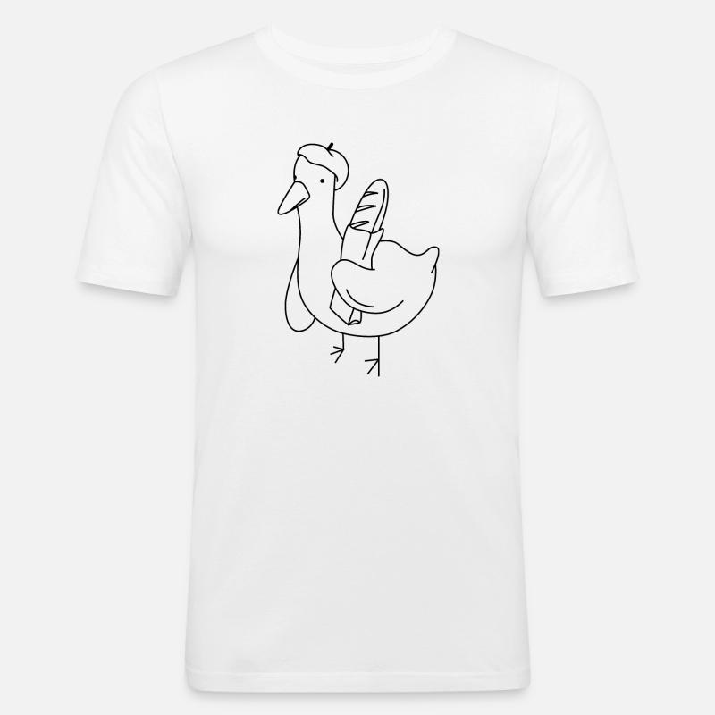 Baguette Ente - Männer Slim Fit T-Shirt - Weiß