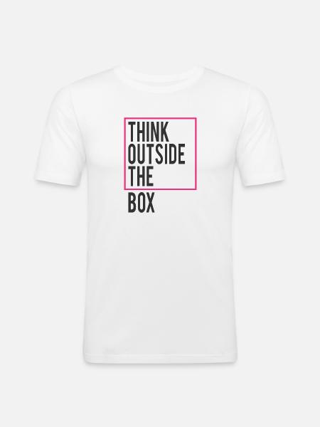Think outside the Box - Männer Slim Fit T-Shirt - Weiß