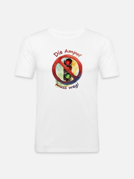 Die Ampel muss weg! - Männer Slim Fit T-Shirt - Weiß