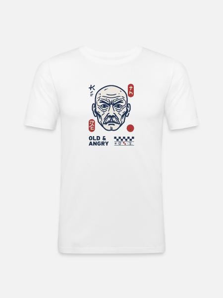 Old & Angry - Men's Slim Fit T-Shirt - white