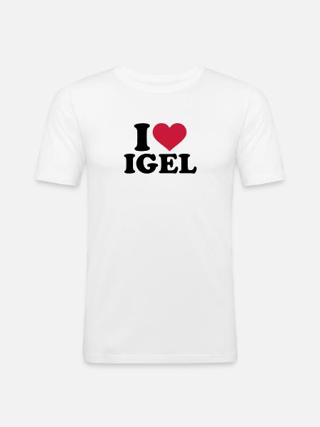 Igel - Männer Slim Fit T-Shirt - Weiß
