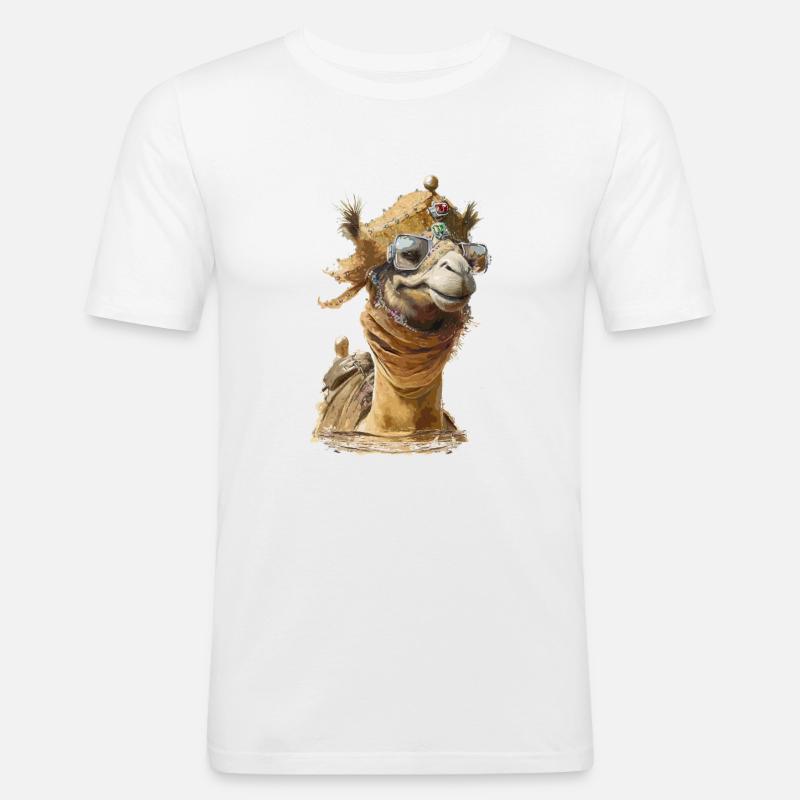 Cooles Kamel - Männer Slim Fit T-Shirt - Weiß