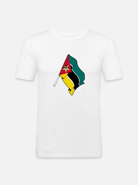 Flag of Mozambique - Men's Slim Fit T-Shirt - white