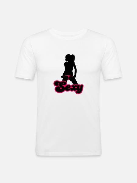 Sexy - Männer Slim Fit T-Shirt - Weiß