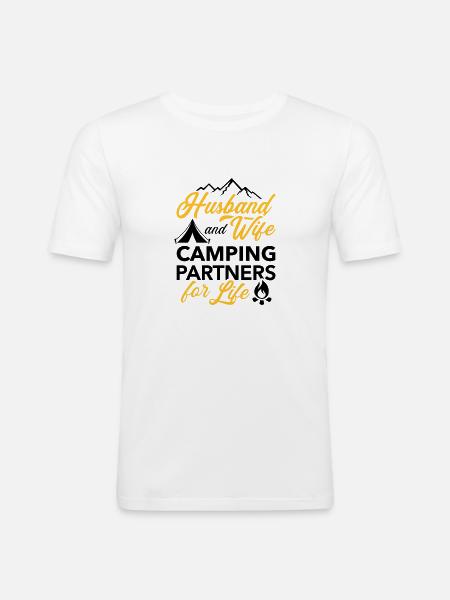 camping - Men's Slim Fit T-Shirt - white