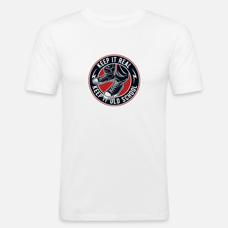 Keep It Old School - Männer Slim Fit T-Shirt - Weiß