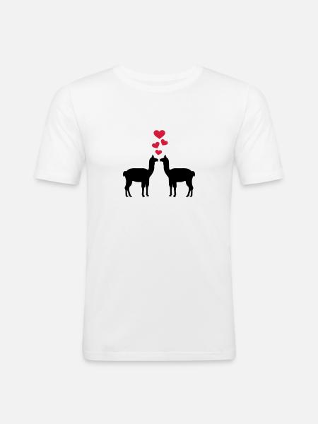 Llama - Men's Slim Fit T-Shirt - white