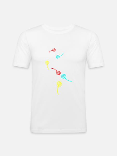 Rose symbol - Men's Slim Fit T-Shirt - white
