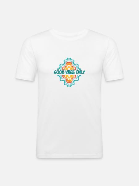 nur gute Laune - Männer Slim Fit T-Shirt - Weiß