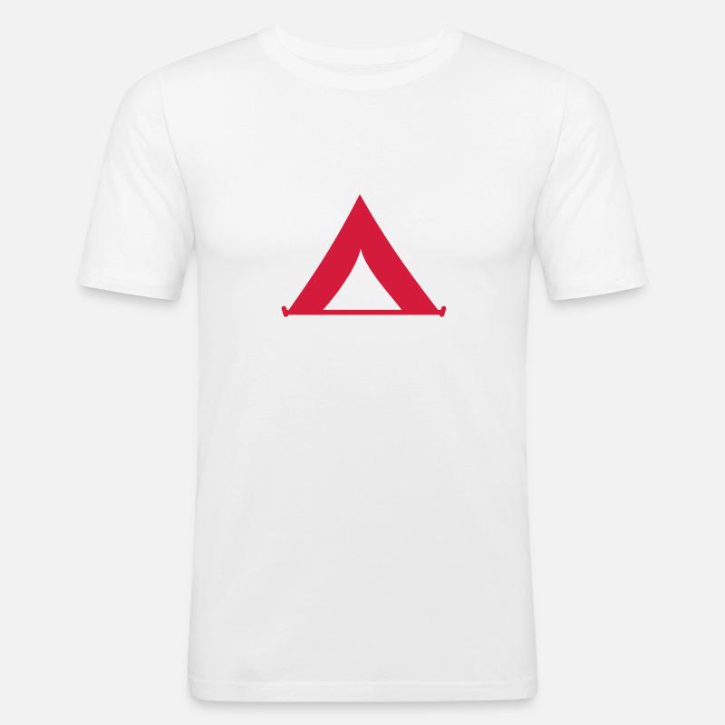 Zelt - Männer Slim Fit T-Shirt - Weiß