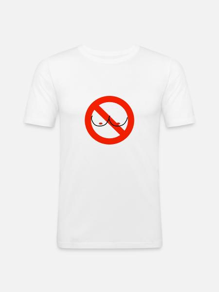 No Tits - Männer Slim Fit T-Shirt - Weiß