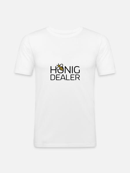 Honigdealer - Männer Slim Fit T-Shirt - Weiß