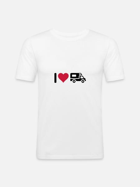 I love camping camper - Men's Slim Fit T-Shirt - white