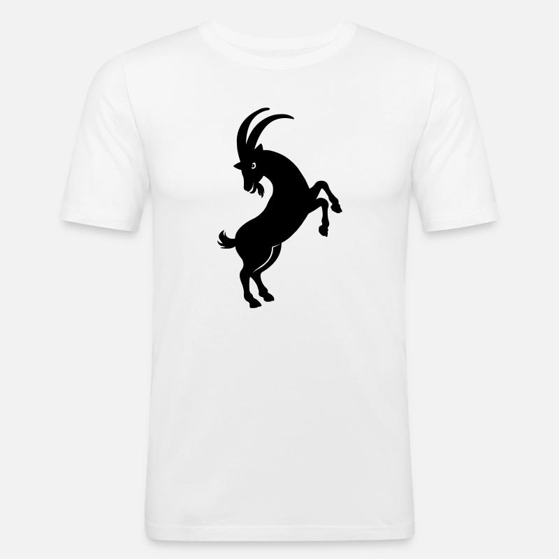 Ziegenschattenfigur - Männer Slim Fit T-Shirt - Weiß