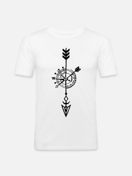 Sketch of a black compass - Men's Slim Fit T-Shirt - white
