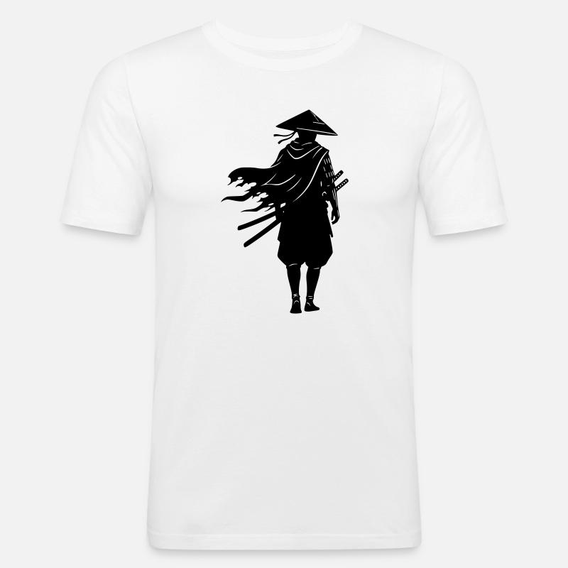 Shadow Warrior Samurai Straw Hat - Men's Slim Fit T-Shirt - white