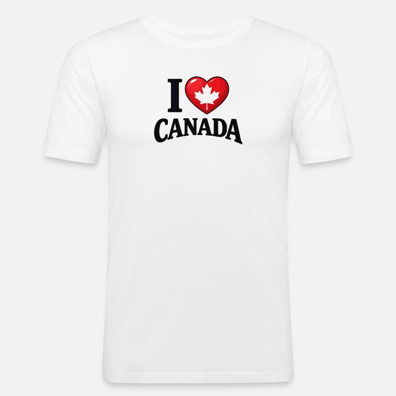 I Love Canada – Ahornblatt-Botschaft - Männer Slim Fit T-Shirt - Weiß