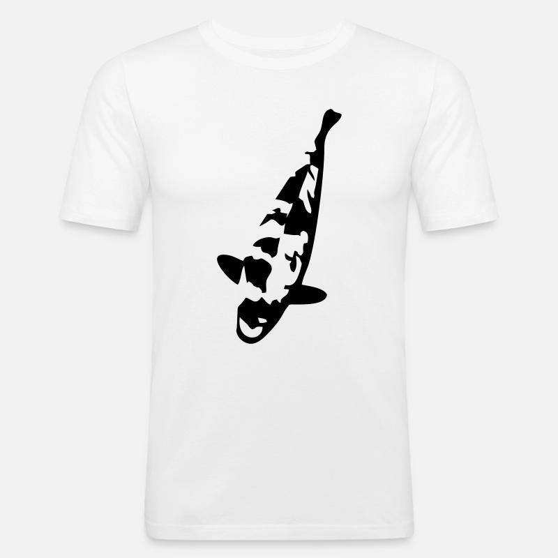 Shusui Koi - Männer Slim Fit T-Shirt - Weiß