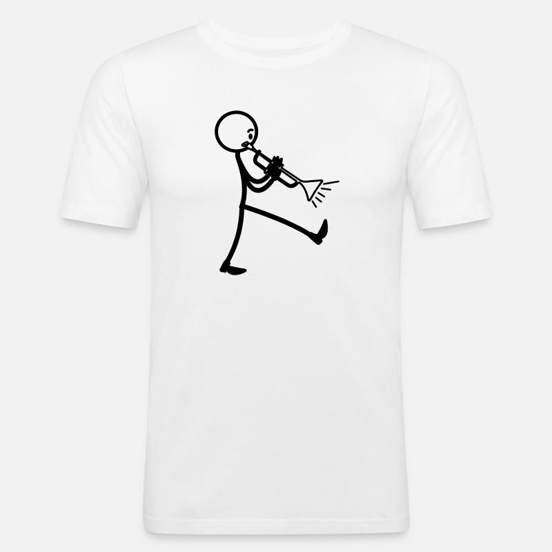 Trompeter - Männer Slim Fit T-Shirt - Weiß