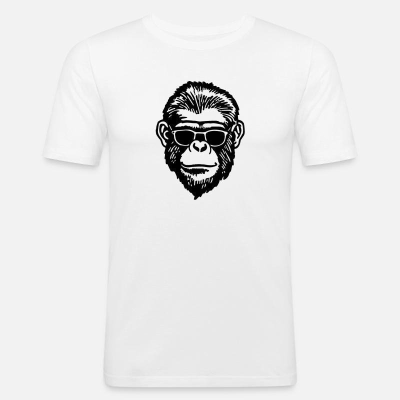 Monkey Monkey Monkey Face - Men's Slim Fit T-Shirt - white