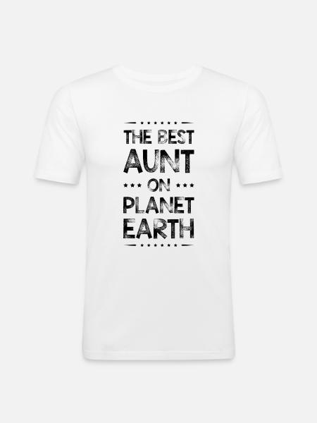 Best Aunt Saying - Men's Slim Fit T-Shirt - white
