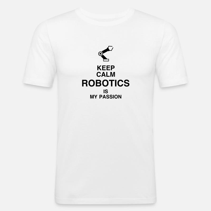 Robotik / Roboter / Robot / Robotics - Männer Slim Fit T-Shirt - Weiß