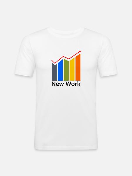 New Work Chart - Männer Slim Fit T-Shirt - Weiß