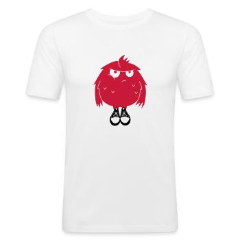Bad monstre - T-shirt près du corps Homme - blanc - Devant - Nik (191cm)
