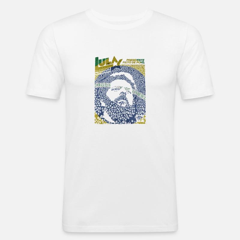 Lula Präsident - Comemorativa - Männer Slim Fit T-Shirt - Weiß