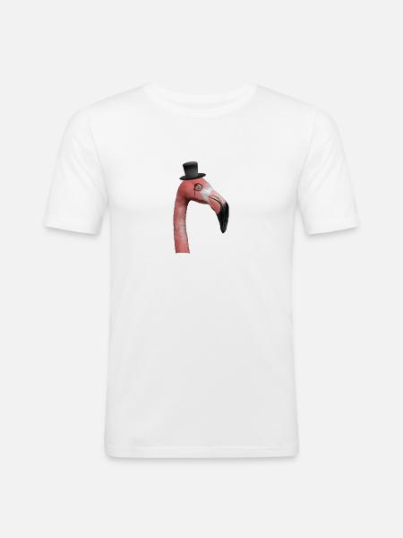 Flamingo Sir - Männer Slim Fit T-Shirt - Weiß