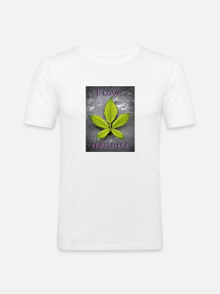 I love Brombeere - Männer Slim Fit T-Shirt - Weiß