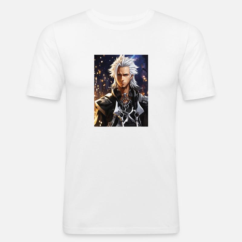 AI 3D Version 37 - Männer Slim Fit T-Shirt - Weiß
