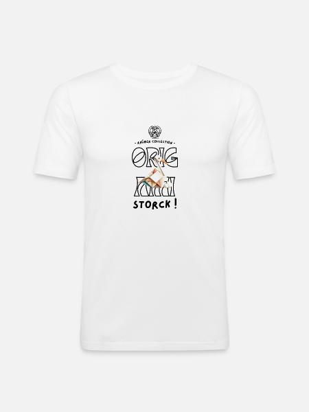 Origami Storck - Männer Slim Fit T-Shirt - Weiß