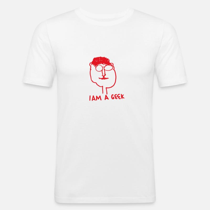 Ich bin ein Streber - Männer Slim Fit T-Shirt - Weiß